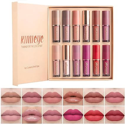 12Pcs Velvet Matte Liquid Lipstick Set