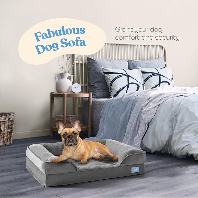 Orthopedic Sofa Dog Bed, Removable Washable Cover & Nonslip Bottom.