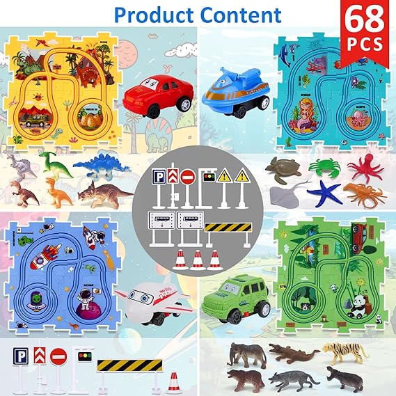 68PCS Puzzle Racer Kids Car